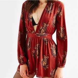 Ecote Marron Deep V Romper